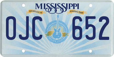 MS license plate OJC652