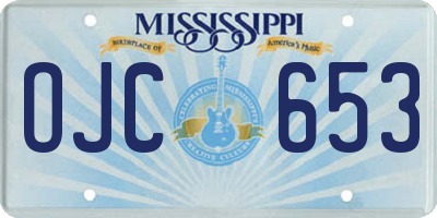 MS license plate OJC653