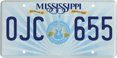 MS license plate OJC655