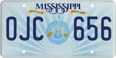 MS license plate OJC656
