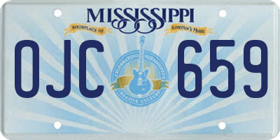 MS license plate OJC659