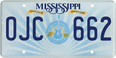MS license plate OJC662