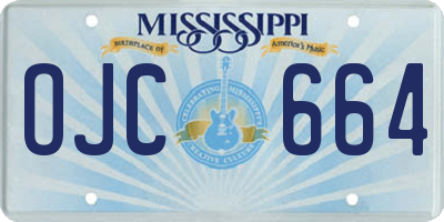 MS license plate OJC664