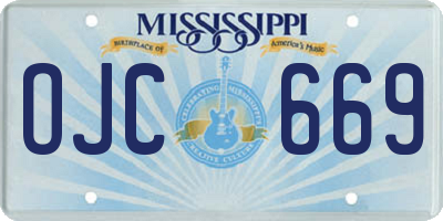 MS license plate OJC669