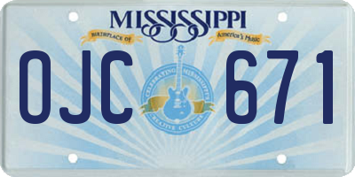 MS license plate OJC671