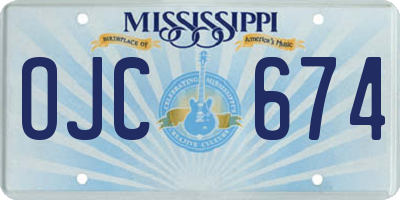 MS license plate OJC674