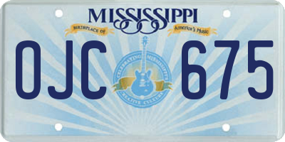 MS license plate OJC675