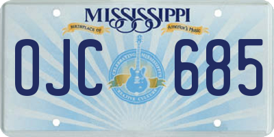MS license plate OJC685