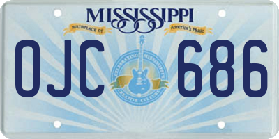 MS license plate OJC686