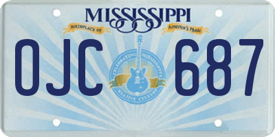 MS license plate OJC687