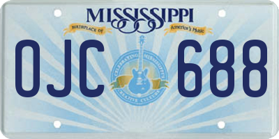 MS license plate OJC688