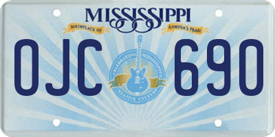 MS license plate OJC690