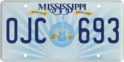 MS license plate OJC693