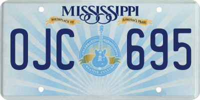 MS license plate OJC695
