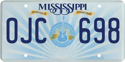 MS license plate OJC698