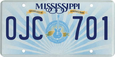 MS license plate OJC701