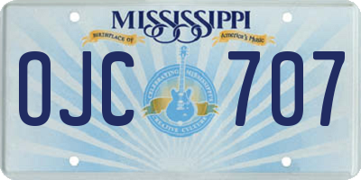 MS license plate OJC707