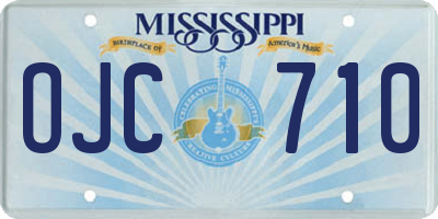 MS license plate OJC710