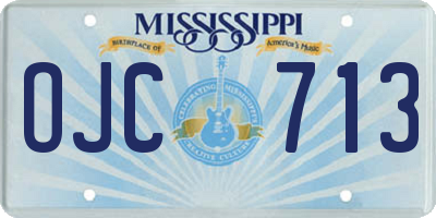 MS license plate OJC713