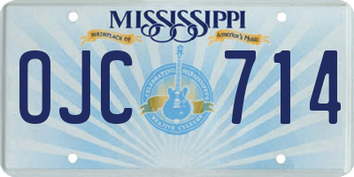 MS license plate OJC714