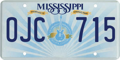 MS license plate OJC715
