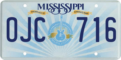 MS license plate OJC716