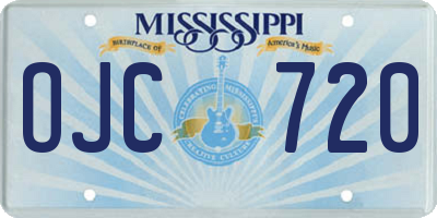 MS license plate OJC720