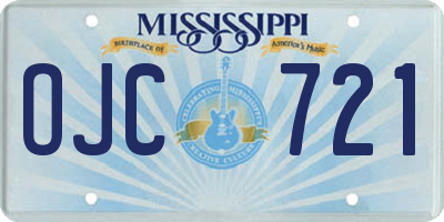 MS license plate OJC721