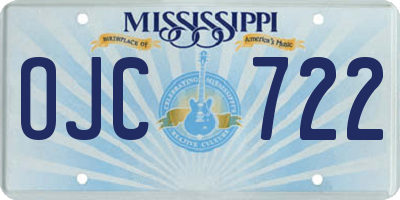 MS license plate OJC722