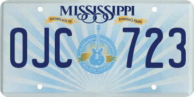 MS license plate OJC723