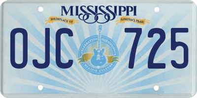 MS license plate OJC725