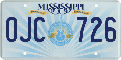 MS license plate OJC726