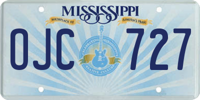 MS license plate OJC727