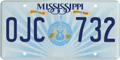 MS license plate OJC732
