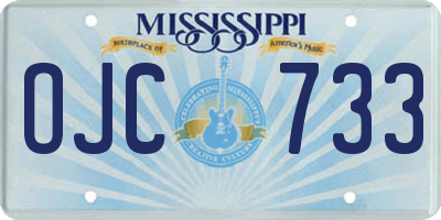 MS license plate OJC733