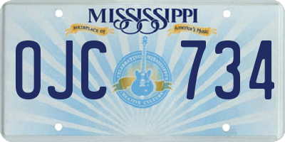 MS license plate OJC734