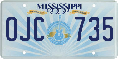 MS license plate OJC735