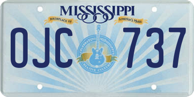 MS license plate OJC737