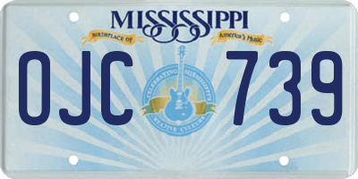 MS license plate OJC739