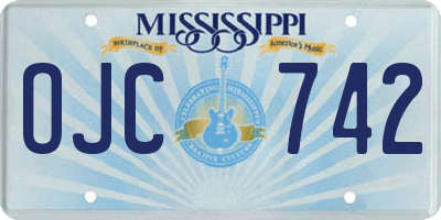 MS license plate OJC742