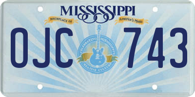 MS license plate OJC743