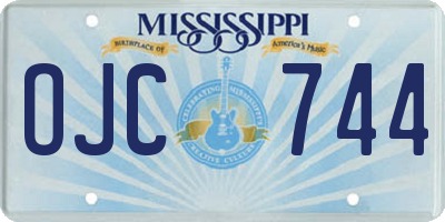 MS license plate OJC744