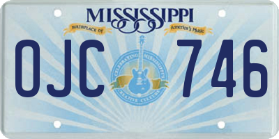 MS license plate OJC746