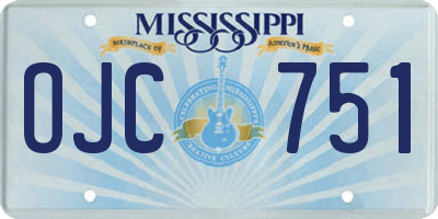 MS license plate OJC751