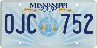 MS license plate OJC752