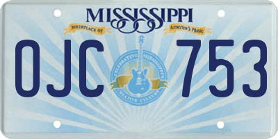 MS license plate OJC753