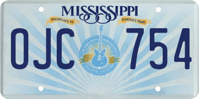 MS license plate OJC754