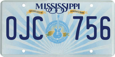 MS license plate OJC756
