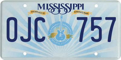 MS license plate OJC757