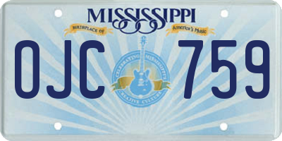 MS license plate OJC759